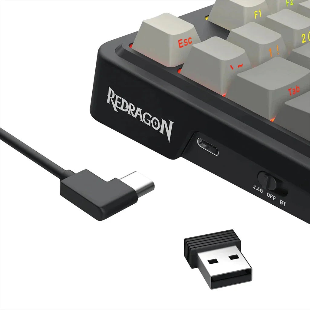 Redragon K743 ANTONIUM PRO 3-Modes Side Printed PBT Keycaps Gaming Keyboard
