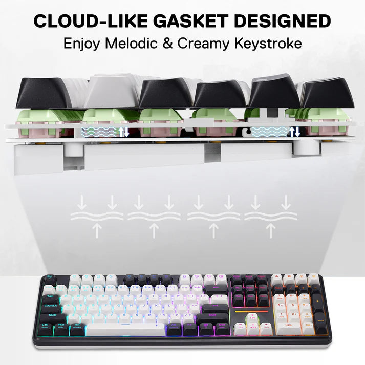 Redragon Antonium Pro K745WB RGB Mechanical Tri Mode  Keyboard