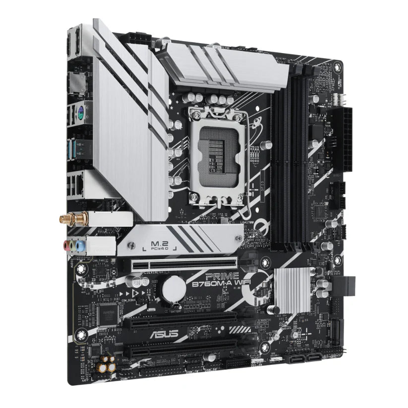 ASUS PRIME B760M-A WIFI | Intel® B760 Chipset Micro-ATX Motherboard | LGA 1700 | DDR5 Support | PCIe 4.0 | Wi-Fi 6 | AI-Ready