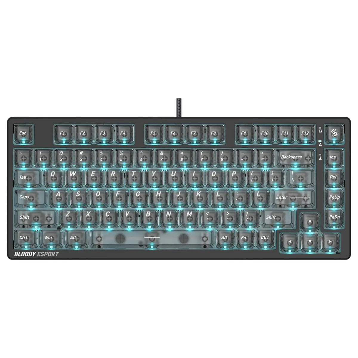 Bloody MS76 Hall Effect Magnetic Gaming Keyboard,RGB, Wired, Stellar Black