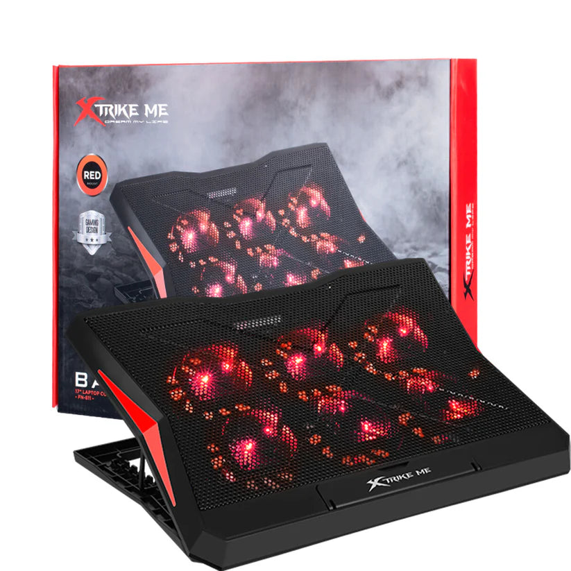 XTRIKE ME FN811 Laptop Cooling Pad | 6 Fans | 2 USB Ports | Supports Up to 17-inch Laptops