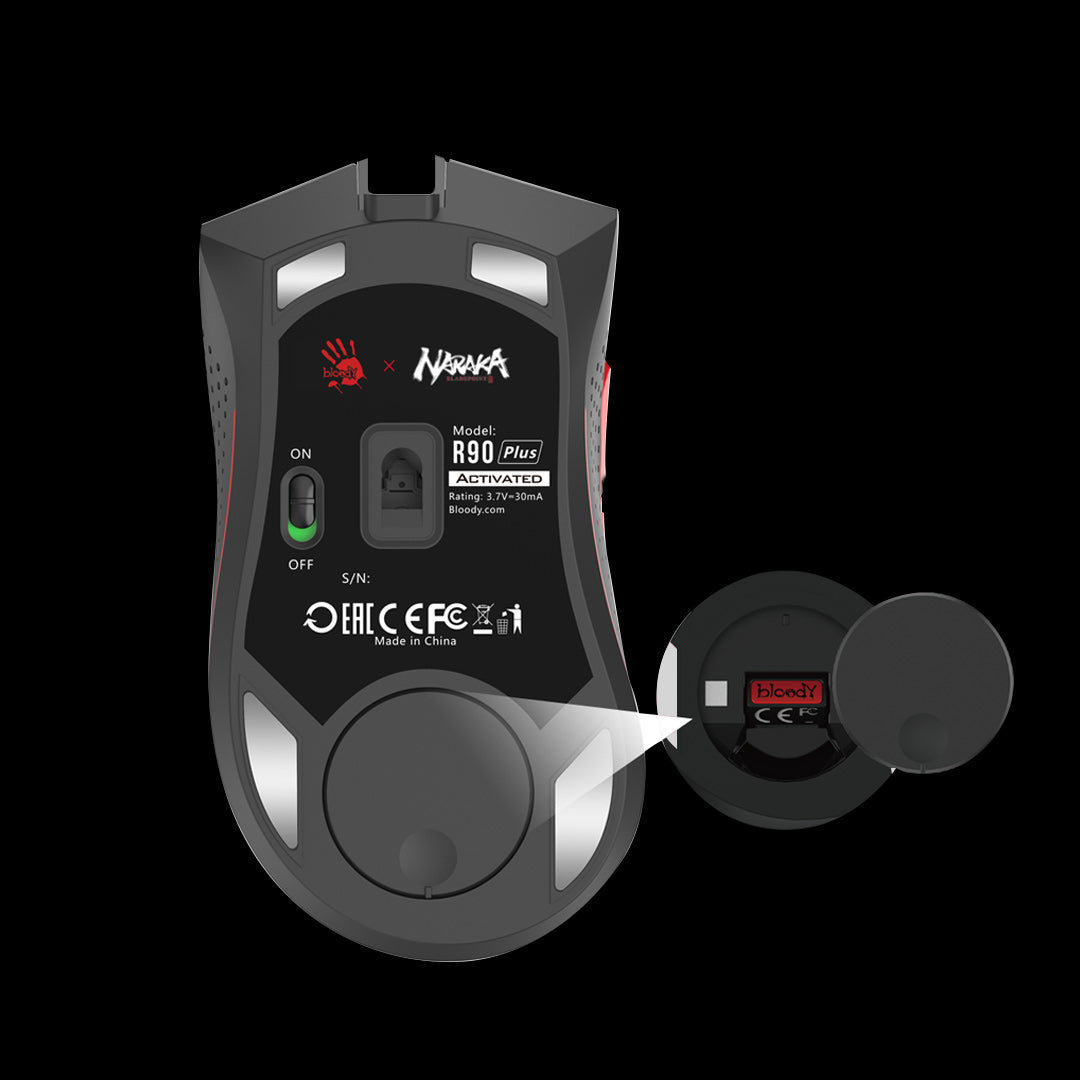Bloody R90 Plus 2.4GHz Wireless Gaming Mouse - Naraka & Black