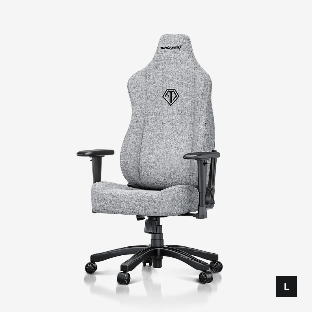 AndaSeat Novis Ultra Gaming Chair Napa Leather / Linen Fabric — L Grey Fabric