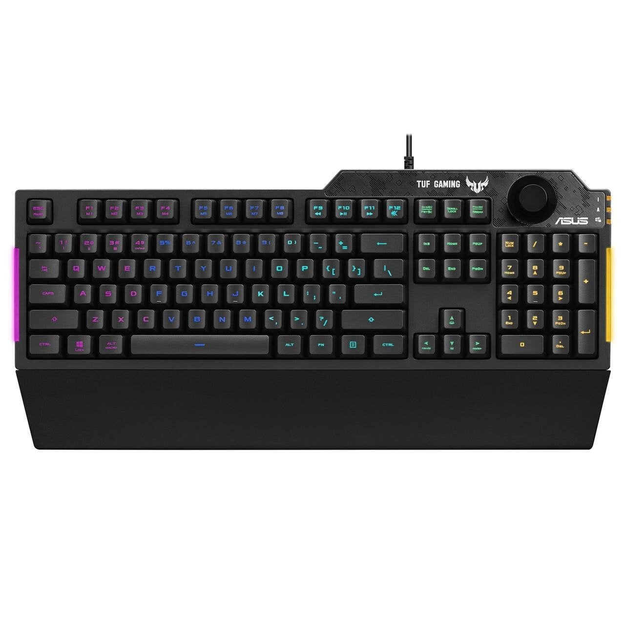 ASUS TUF Gaming K1 RGB Keyboard with Volume Knob and Spill-Resistance