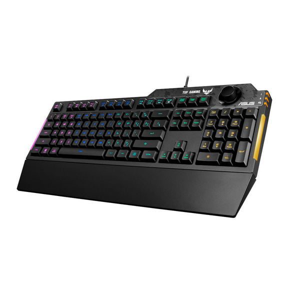 ASUS TUF Gaming K1 RGB Keyboard with Volume Knob and Spill-Resistance