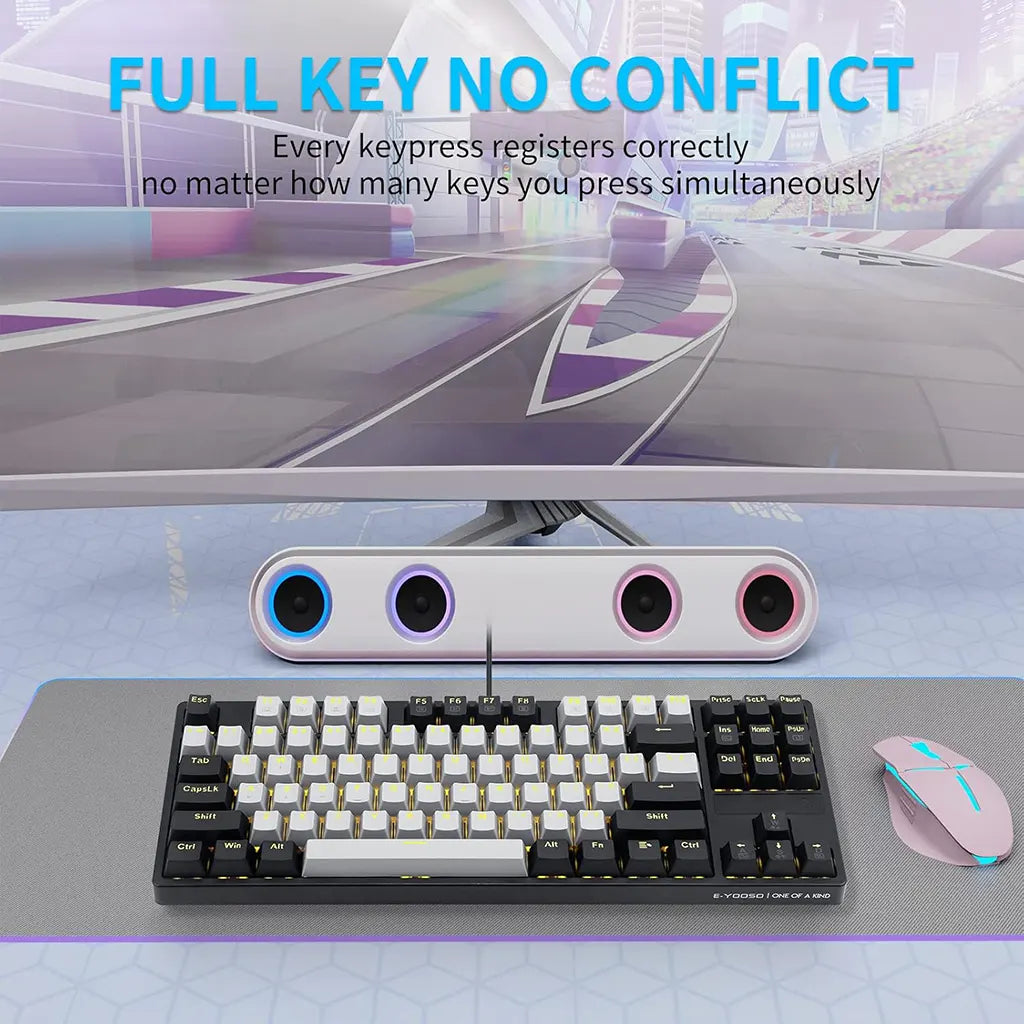 E-YOOSO Z-87 Black Grey keyboard top view