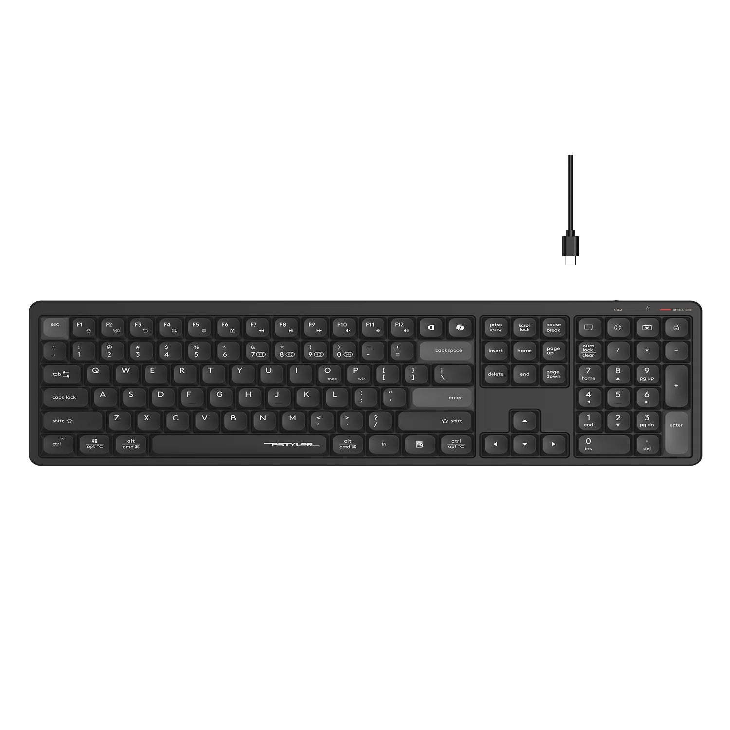A4Tech FBX55C Bluetooth and 2.4G Wireless Keyboard Black