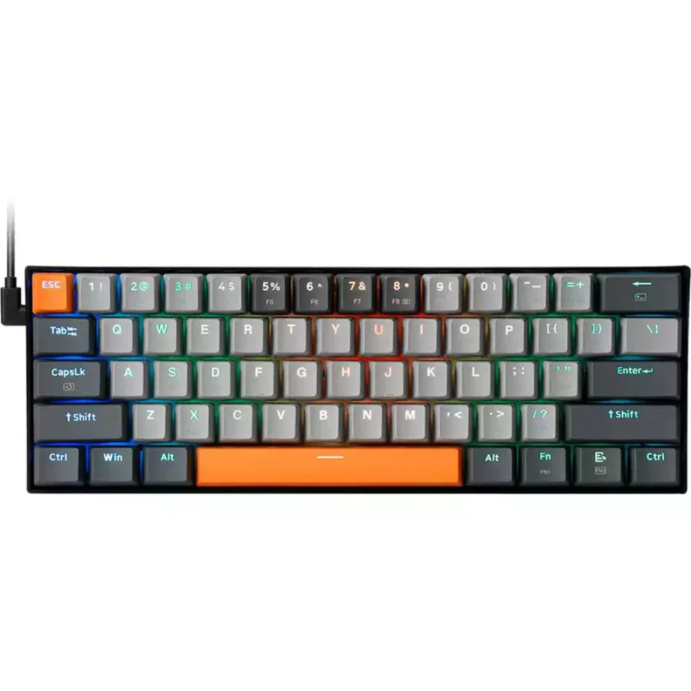 Redragon K644 GG RGB Caraxes Wired Gaming Keyboard, 60% Size, Outemu Red Switches