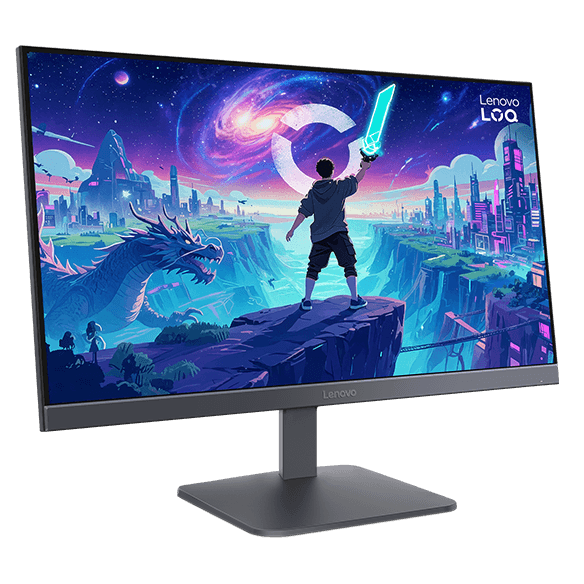 Lenovo LOQ 24-10 gaming monitor angled view