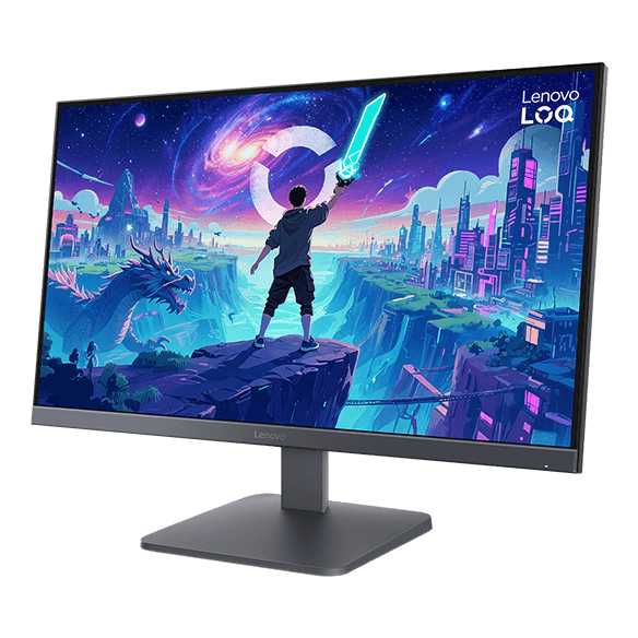 Lenovo LOQ 27-10 gaming monitor rear and stand design