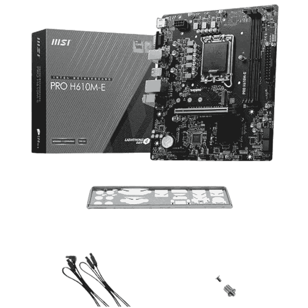 MSI PRO H610M-E DDR5 motherboard with retail box