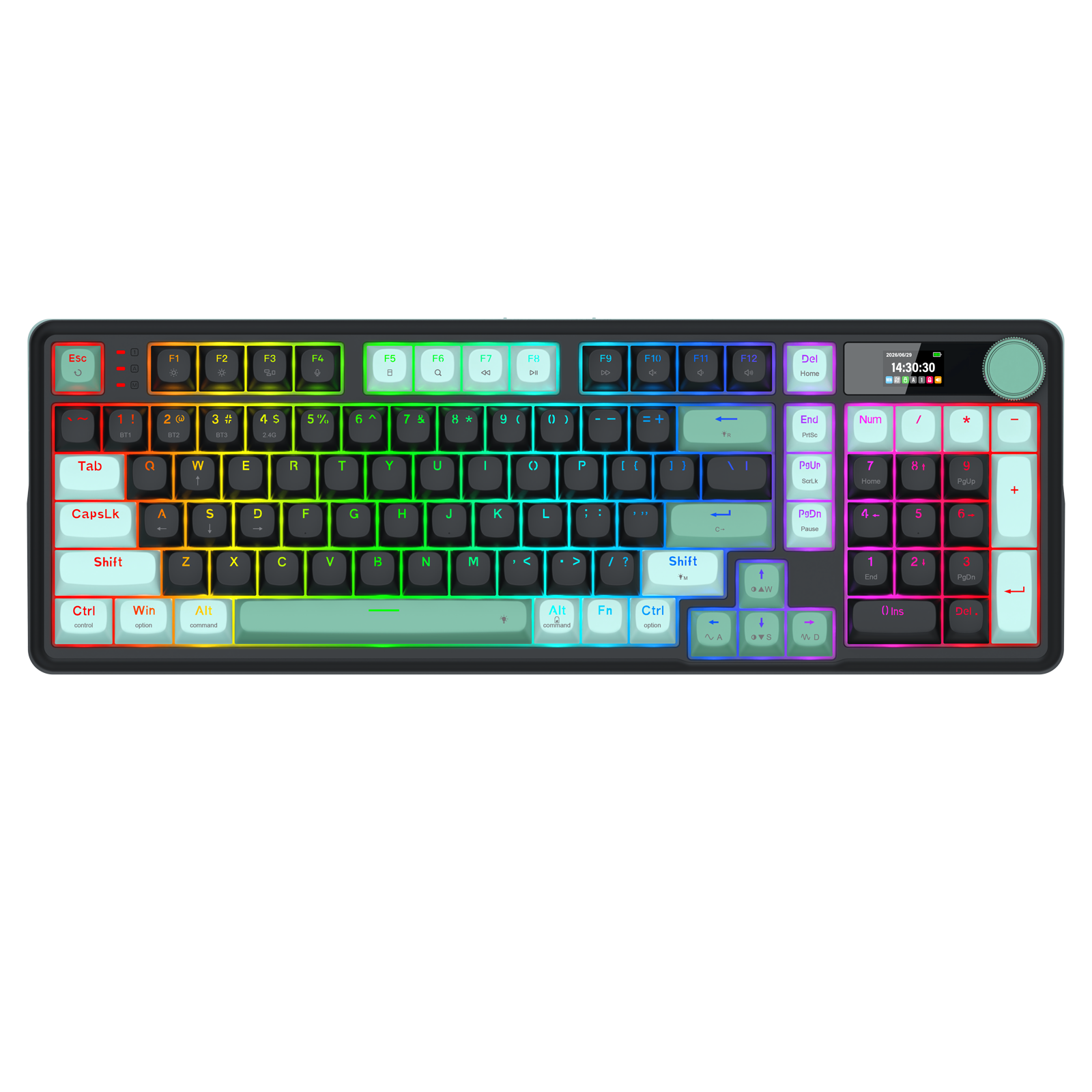 Redragon K768BG EISA Pro Black and Green keyboard with screen