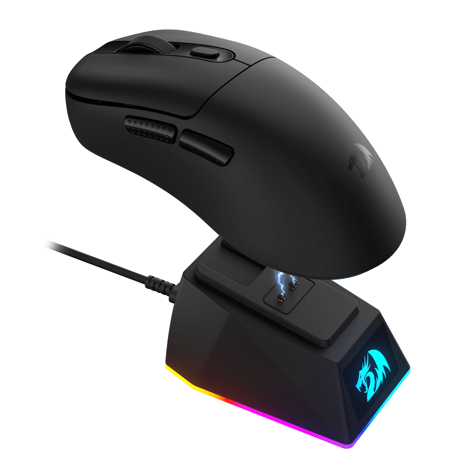 Redragon M998 Ebony Standard mouse with magnetic RGB charging dock