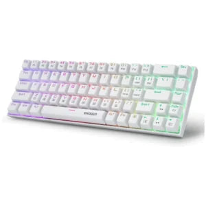 E-YOOSO Z-686 68-Key Mini Keyboard Red Switch Monochrome Wired-(WHITE)
