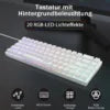 E-YOOSO Z-686 68-Key Mini Keyboard Red Switch Monochrome Wired-(WHITE)
