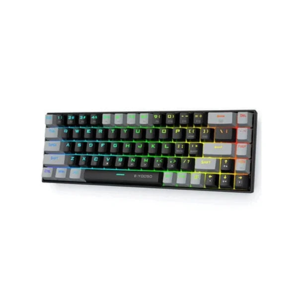 E-YOOSO Z-686 RGB 68-Keys Hot Swappable Mechanical Keyboard Grey/Black