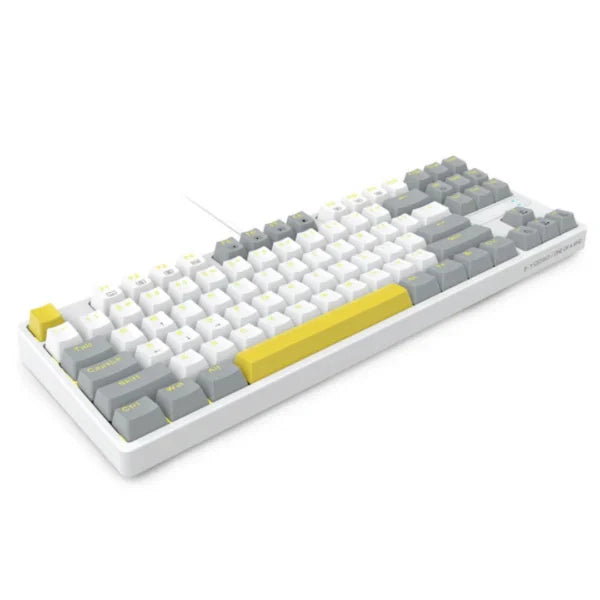 E-YOOSO Z-87 Yellow Single Light 87 Keys Wired Mechanical Keyboard White/Grey