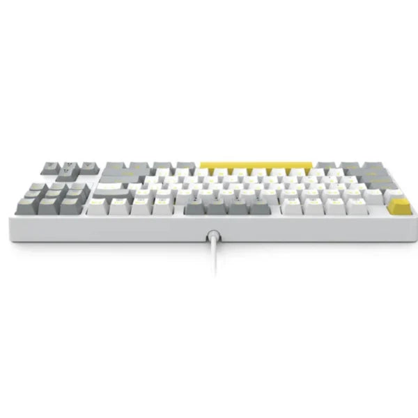 E-YOOSO Z-87 Yellow Single Light 87 Keys Wired Mechanical Keyboard White/Grey