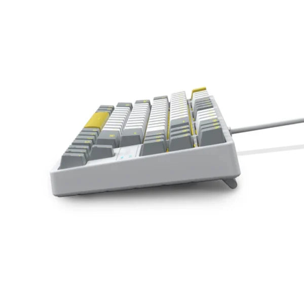 E-YOOSO Z-87 Yellow Single Light 87 Keys Wired Mechanical Keyboard White/Grey