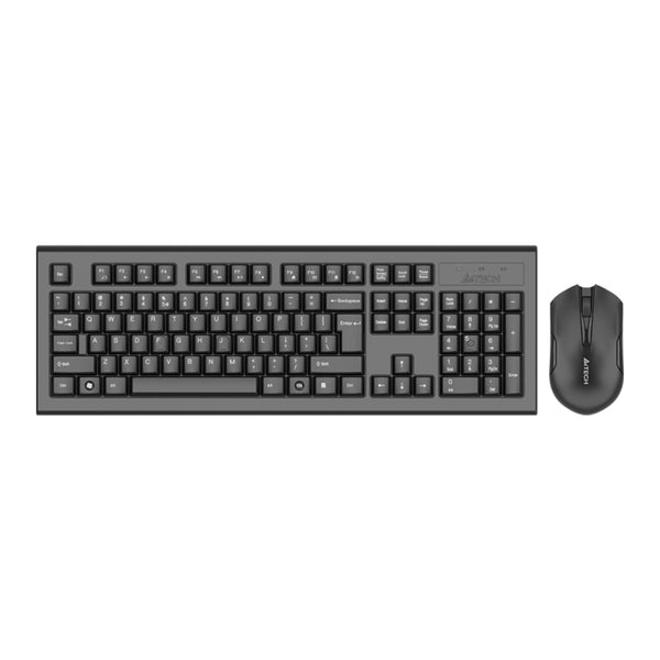 A4Tech 3000NS Wireless Desktop Keyboard & Mouse - Black — front product view