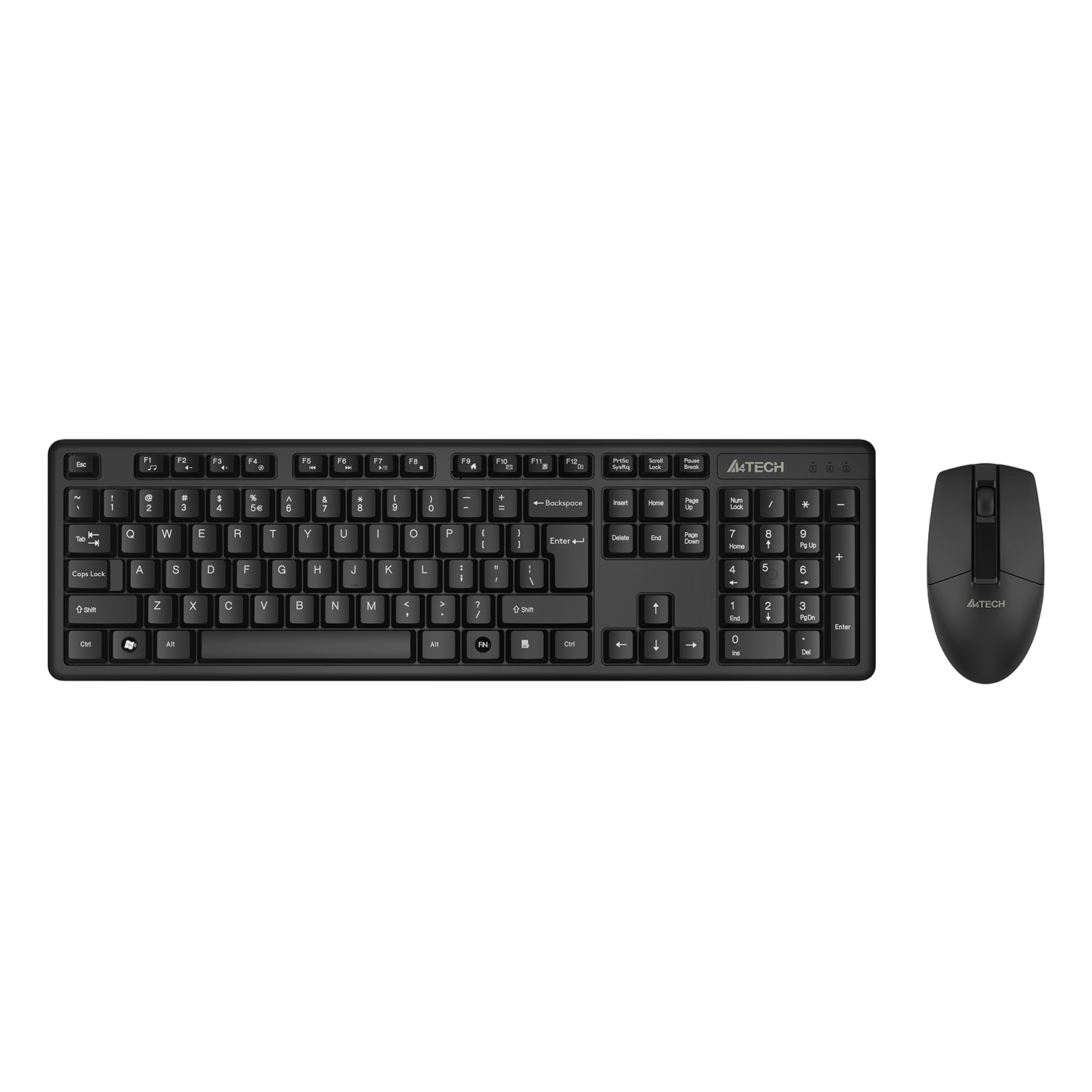 A4TECH 3330NS Black Wireless Keyboard and Mouse Combo — front view