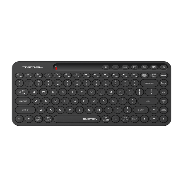 A4Tech Fstyler FBK36C AS Bluetooth and 2.4G Rechargeable Keyboard Black — front product view