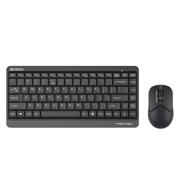 A4Tech Fstyler FG1112s 2.4G Power-Saving Compact Desktop Set | Black — front product view