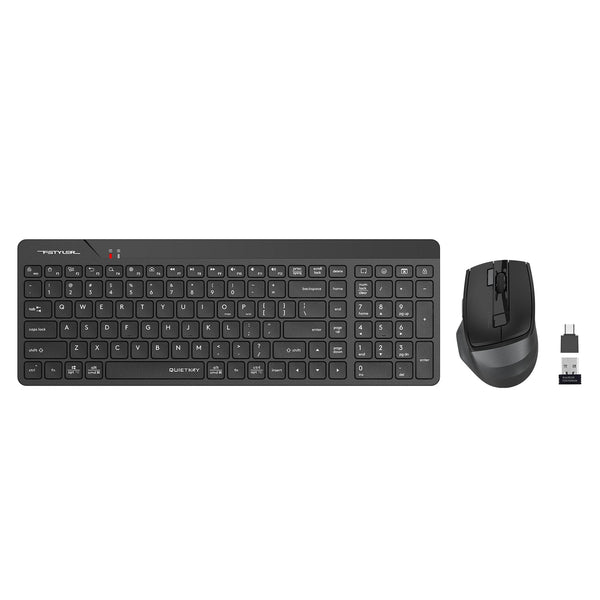 A4Tech FG2400 Air 2 2.4G Wireless QuietKey Combo Set Black — front product view
