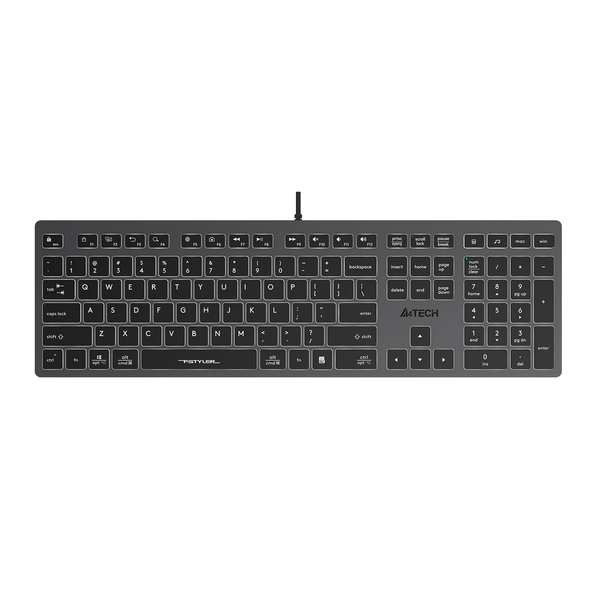 A4Tech FX60 Scissor Switch Backlit Keyboard — front product view