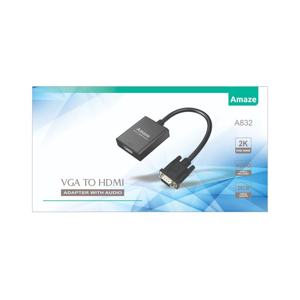 AMAZE A832 VGA TO HDMI WITH AUDIO ADAPTER