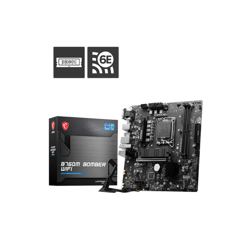 MSI B760M Bomber WiFi DDR5 Motherboard, Micro-ATX