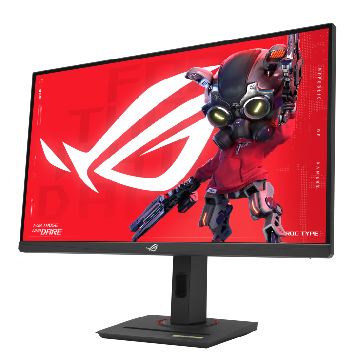 ROG Strix XG27ACMS front view, to the left