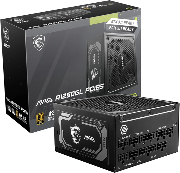 MSI MAG A1250GL PCIE5 1250W Fully Modular Power Supply product image