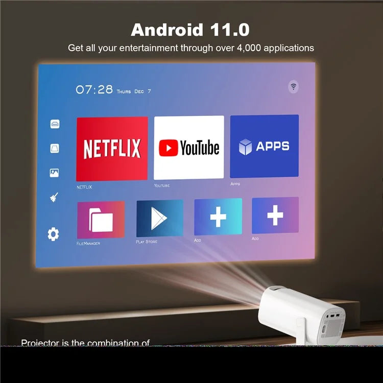 P30 Mini 4K Android 11.0 Dual Wifi and Bluetooth Portable Projector