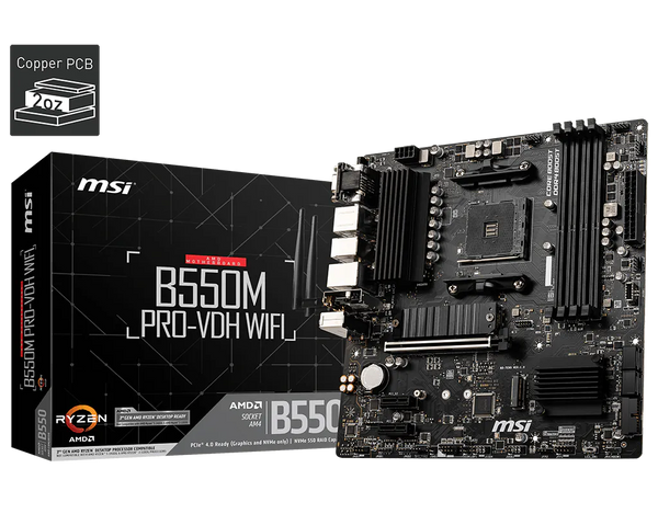MSI B550M PRO-VDH WIFI motherboard with retail box