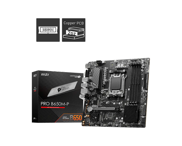 MSI PRO B650M-P motherboard with retail box