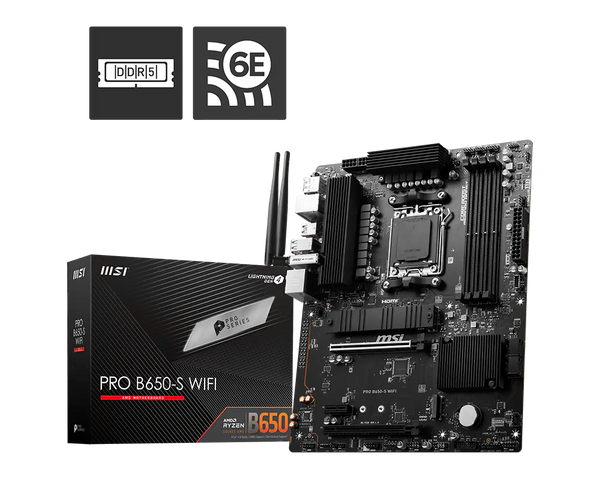 MSI PRO B650-S WIFI motherboard with retail box