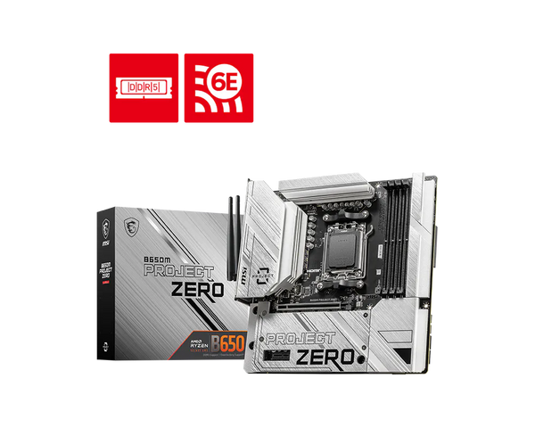 MSI B650M PROJECT ZERO motherboard with retail box