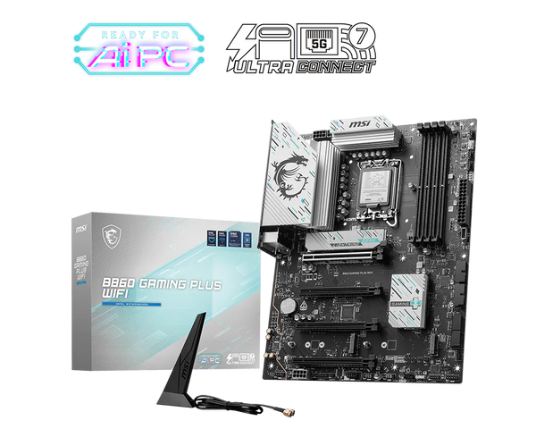 MSI B860 GAMING PLUS WIFI motherboard with retail box