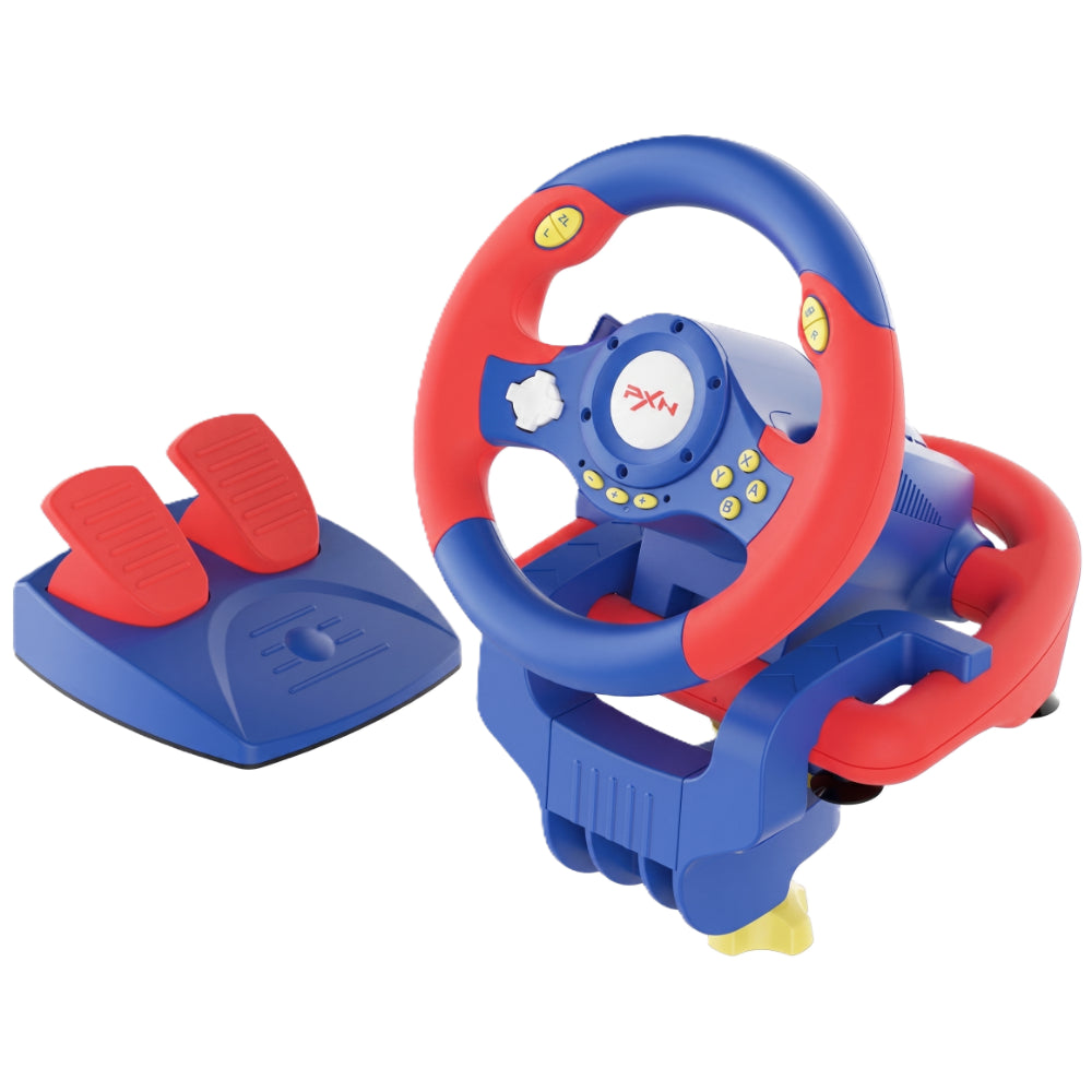 PXN V2 WL wireless racing wheel and pedals on white background
