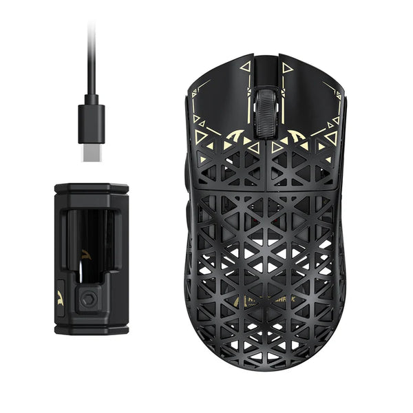 Attack Shark R5 Ultra Wireless 8K Carbon Fiber Gaming Mouse – Black/White (PAW3950MAX Sensor)