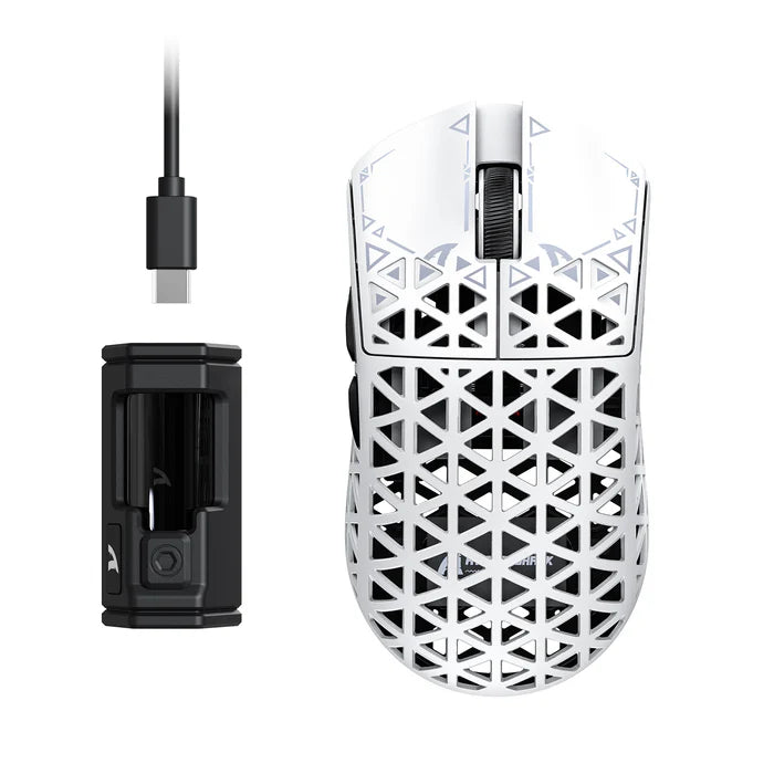 Attack Shark R5 Ultra Wireless 8K Carbon Fiber Gaming Mouse – Black/White (PAW3390MAX Sensor)