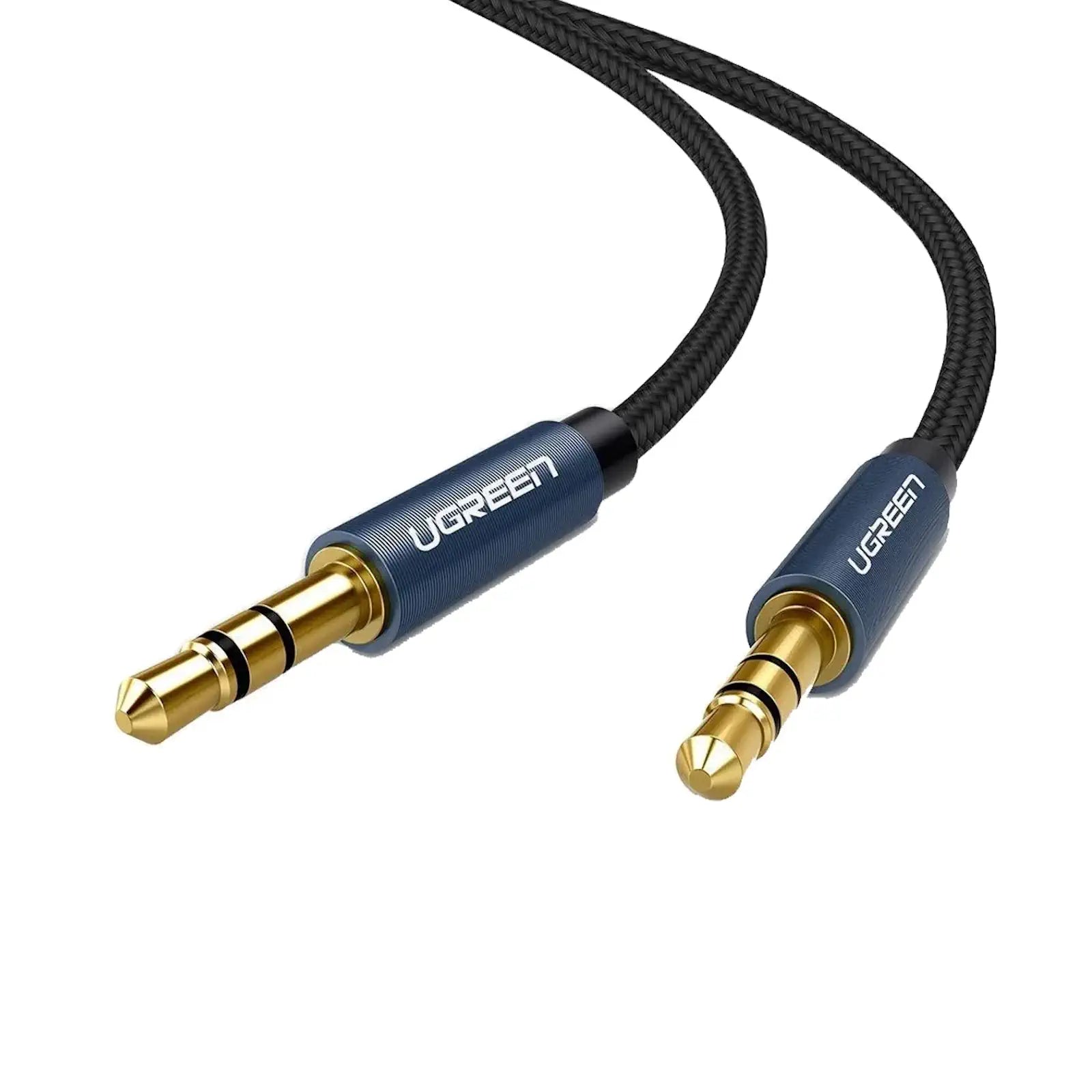 UGREEN 10688 3.5mm Male to Male AUX Audio Cable (3 Meter) Braided Blue with Gold-Plated — product view
