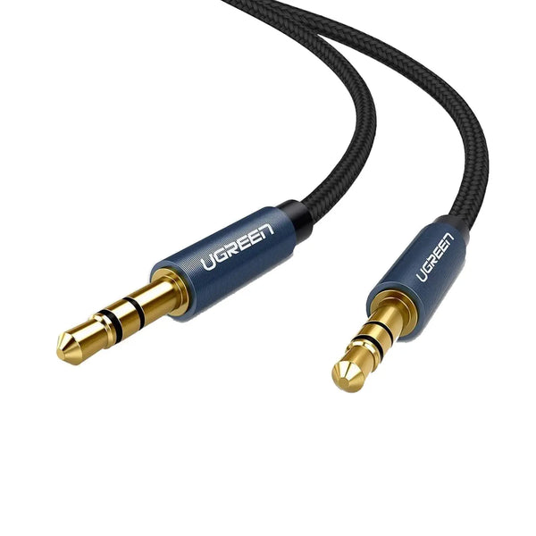 UGREEN 10688 3.5mm Male to Male AUX Audio Cable (3 Meter) Braided Blue with Gold-Plated — product view