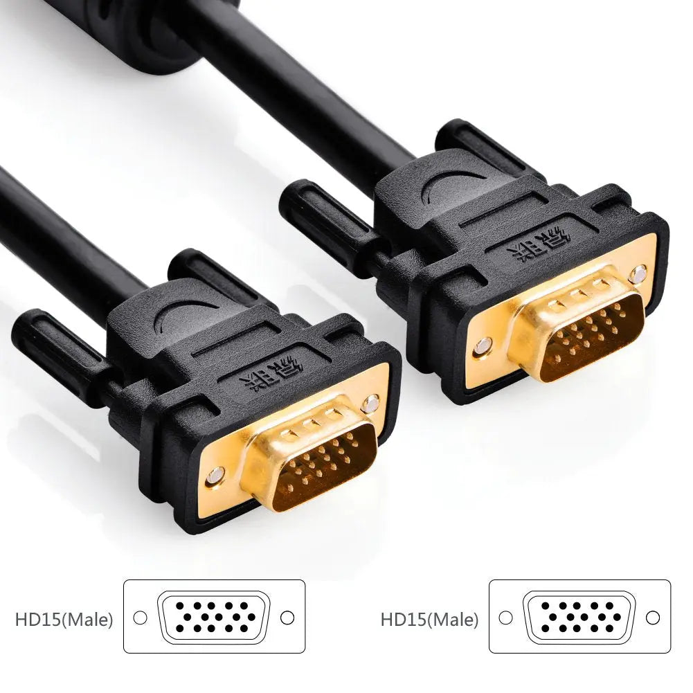 UGREEN 1.5m VGA/HD15 Male-to-Male Cable (11630) — connection and usage detail 1