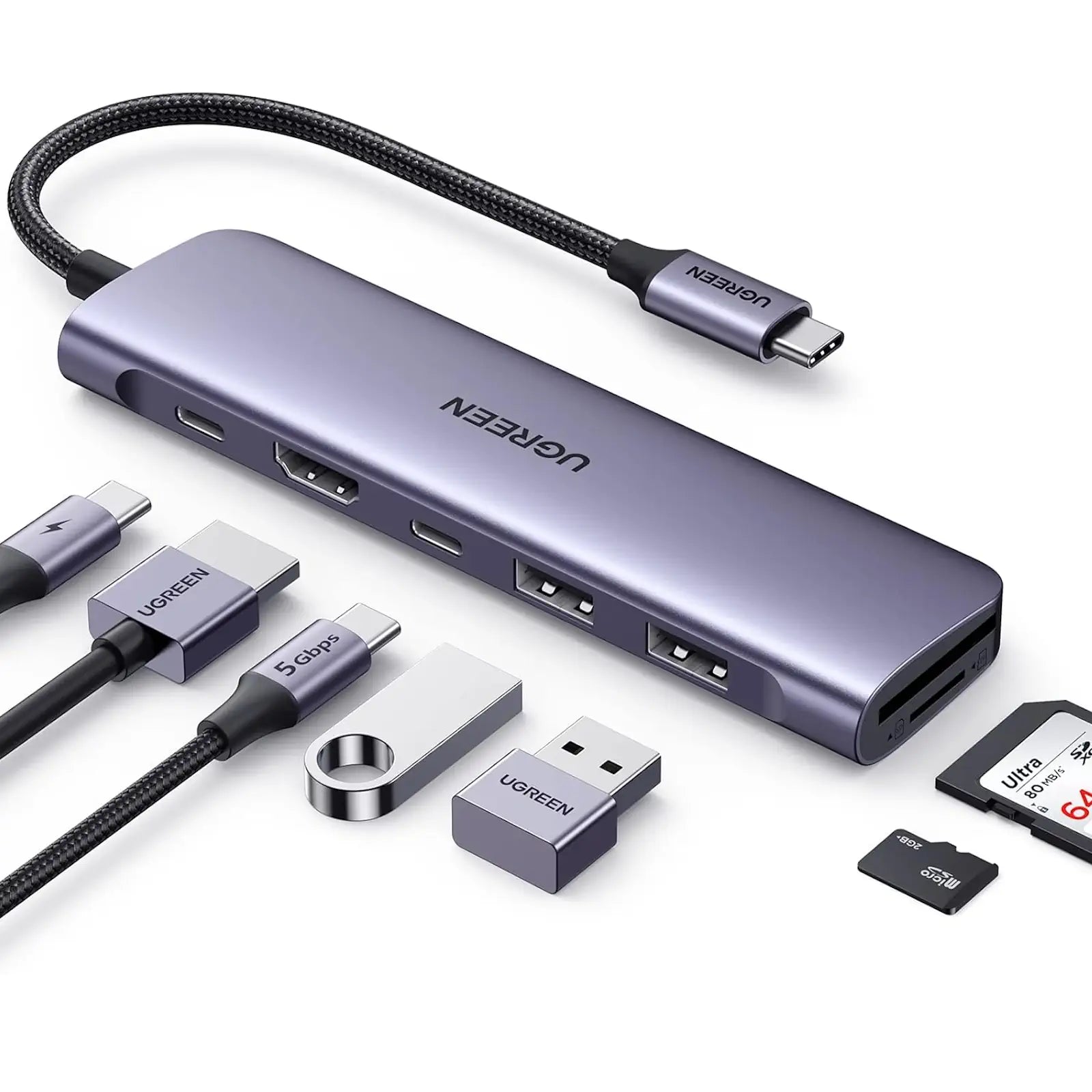 UGREEN 15214 Revodok 1071 USB-C Hub 7-in-1 Dock with 4K HDMI, 100W PD — product view