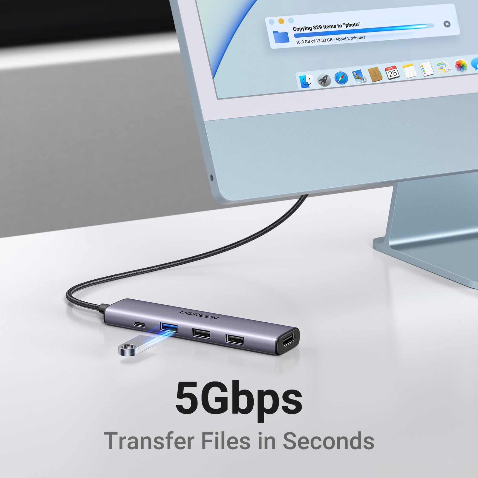 UGREEN 5-in-1 USB-C Hub — connection and usage detail 2