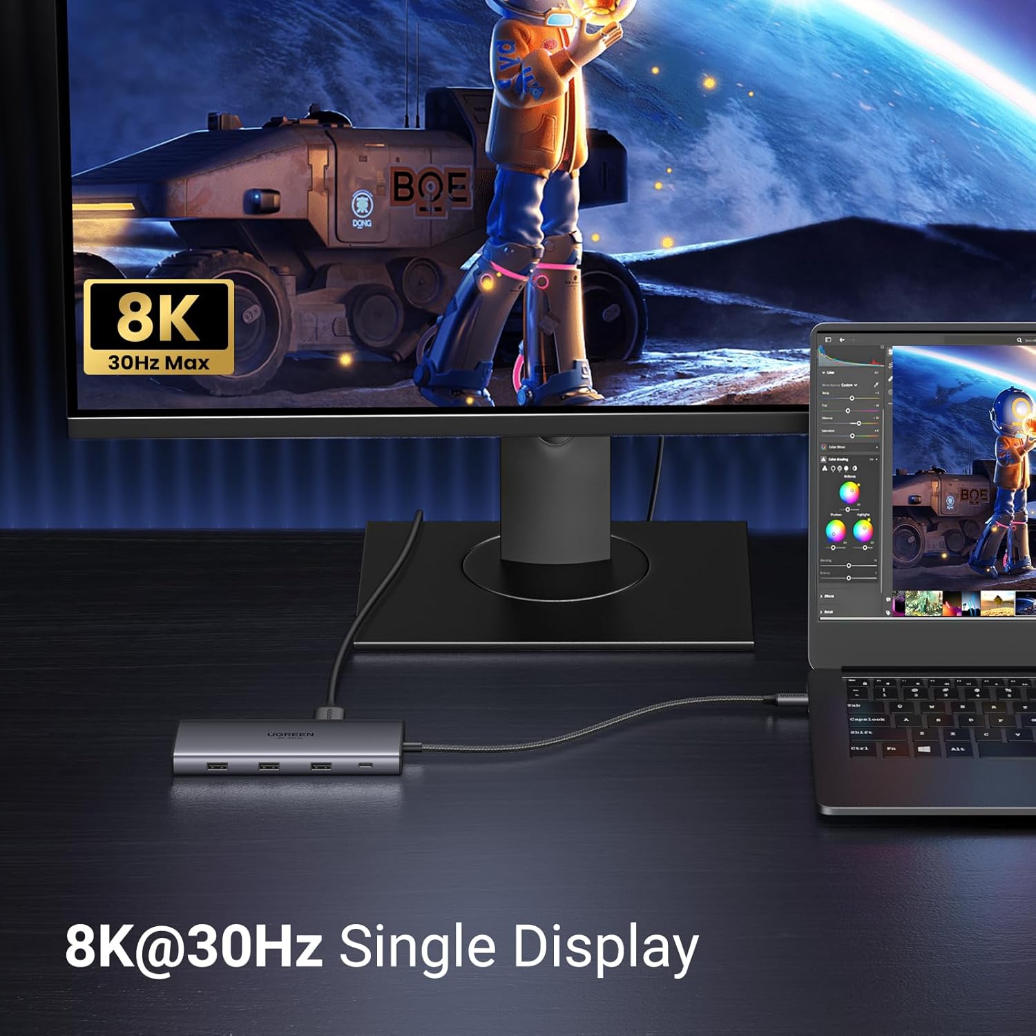 UGREEN Revodok Pro 210 10-in-1 USB-C Hub with Dual HDMI & 100W PD (15534) — connection and usage detail 2