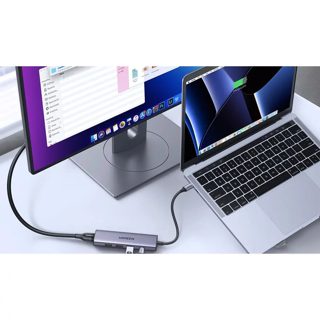 UGREEN 15596 5-in-1 USB-C Hub, 4K30 HDMI & 100W PD — connection and usage detail 3