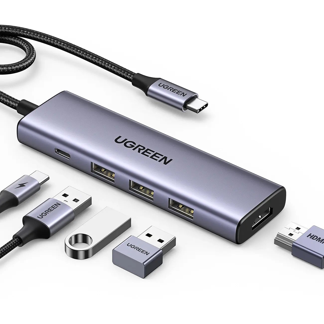 UGREEN CM511 5-in-1 USB-C Hub, 4K60 & 100W PD (15597) — product view
